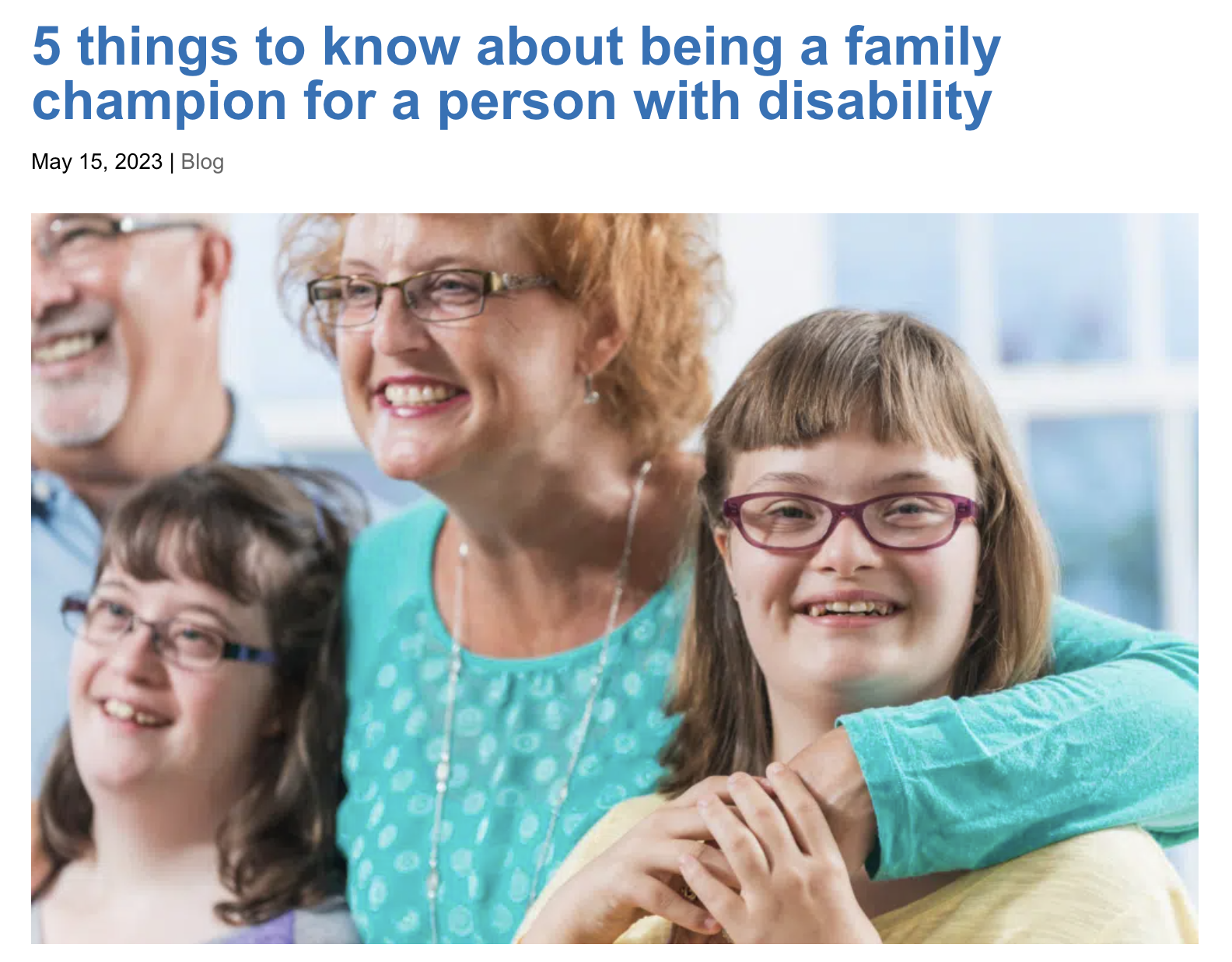 5 things to know about being a family champion for a person with disability