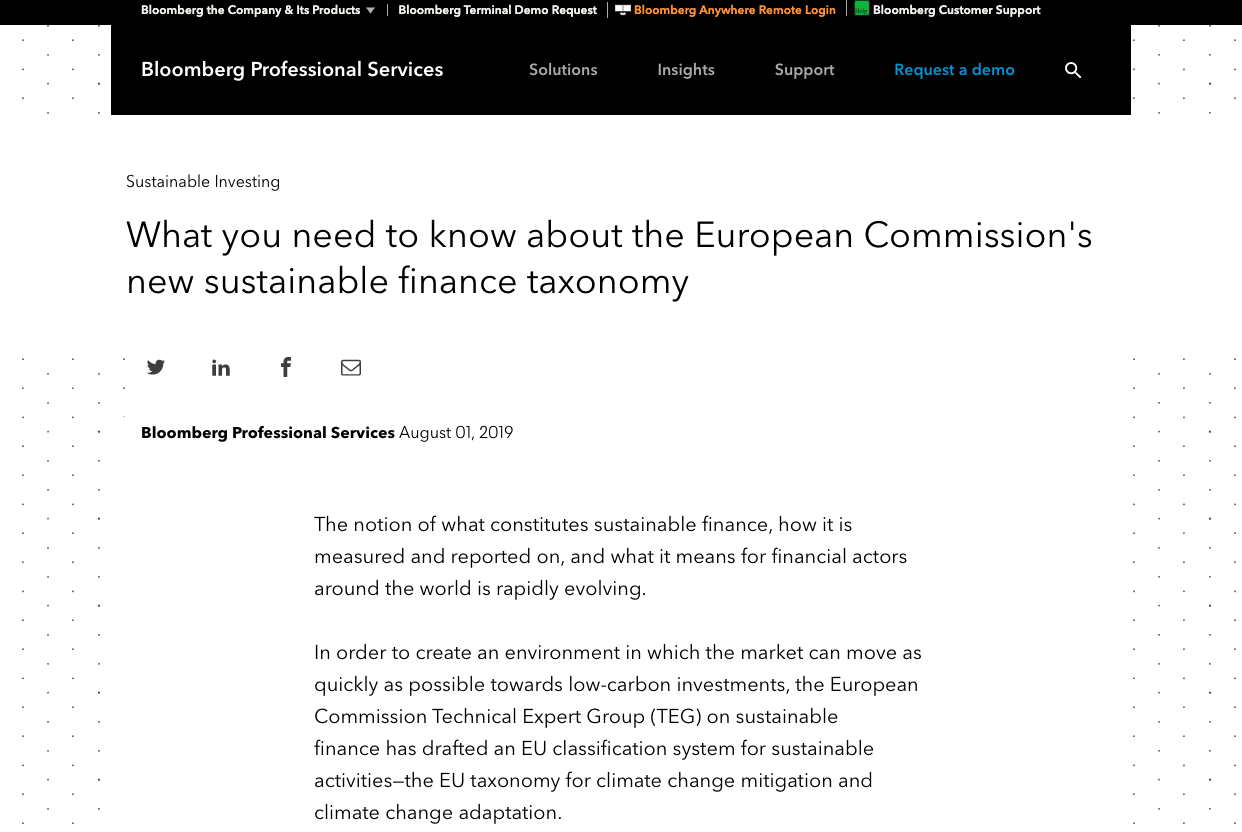 What you need to know about the European Commission's new sustainable finance taxonomy